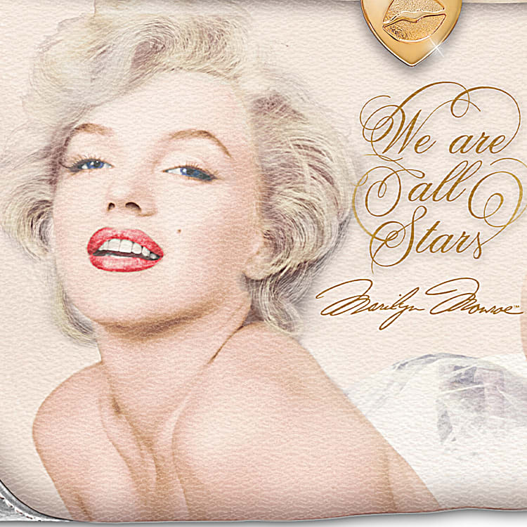 Silver Screen Starlet Faux Leather Handbag Featuring Images Of Marilyn  Monroe, An Adjustable Shoulder Strap, Gold-Toned Hardware And Heart-Shaped  Charm