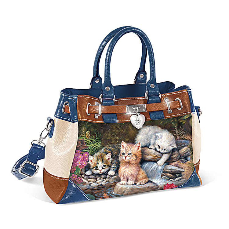 Kitty Cats On the Go Quilted Poly Twill Weekender Tote Bag Adorned With Cat  Art By Artist Jurgen Scholz & Comes With A Trolley Sleeve For Easy  Portability