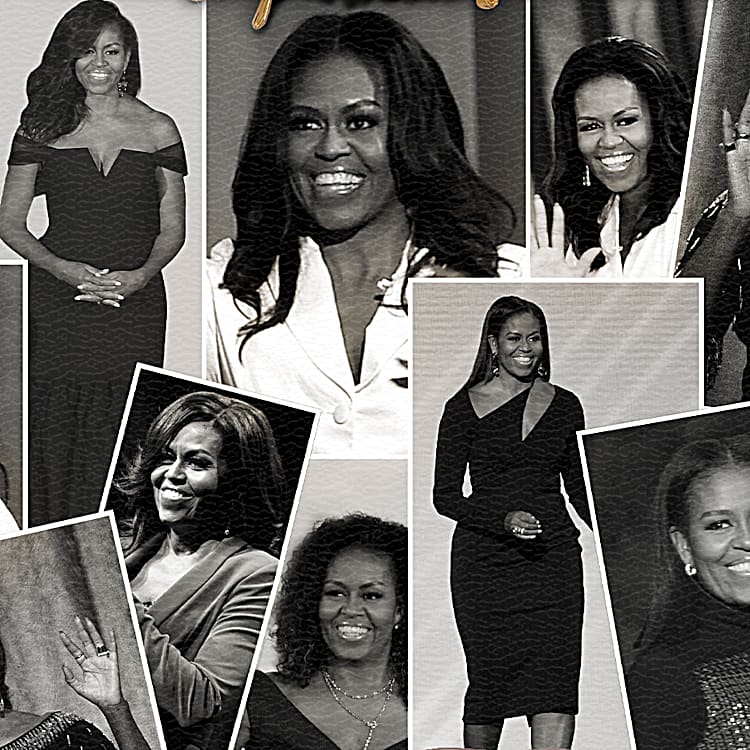 Michelle obama black and white purse top