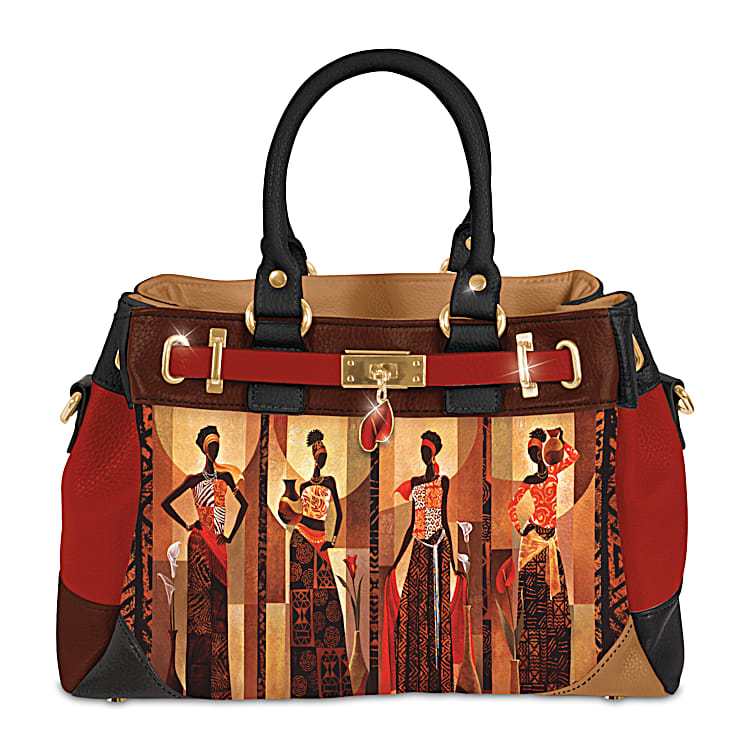 Womens Faux Leather Handbag Featuring Vibrant Full-Color Art By