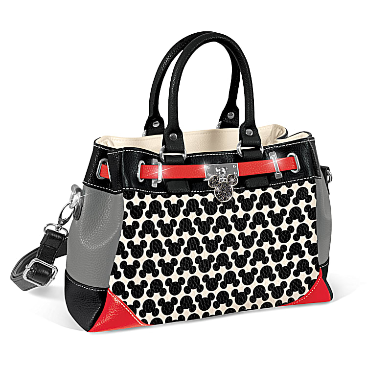 Disney Mickey Mouse All Ears Fashion Handbag Adorned With An