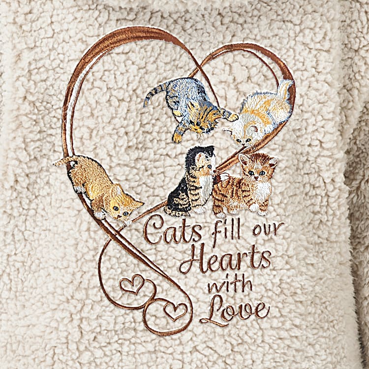 Women's Cat-Themed Sherpa Jacket – Gift For Cat Lovers Women's Cat-Themed Sherpa Jacket – Gift For Cat Lovers
