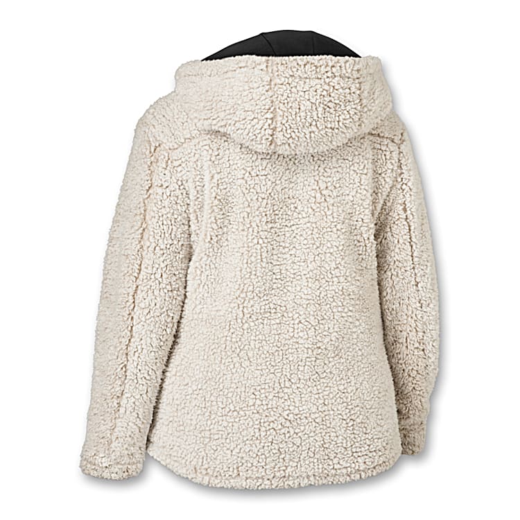 Just My Style Womens Personalized Cream Color Lightweight Sherpa Jacket Lined In A Black Jersey Knit Features 3 Embroidered Initials Of Your Choice