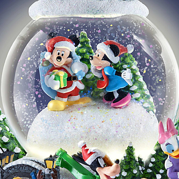 Illuminated Christmas Snowglobe With Sculpted Disney