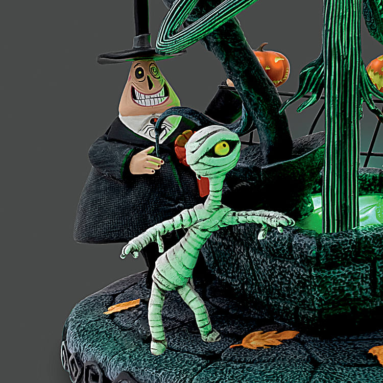 Disney Tim Burtons The Nightmare Before Christmas Green Illuminated Jack  Skellington Sculpture