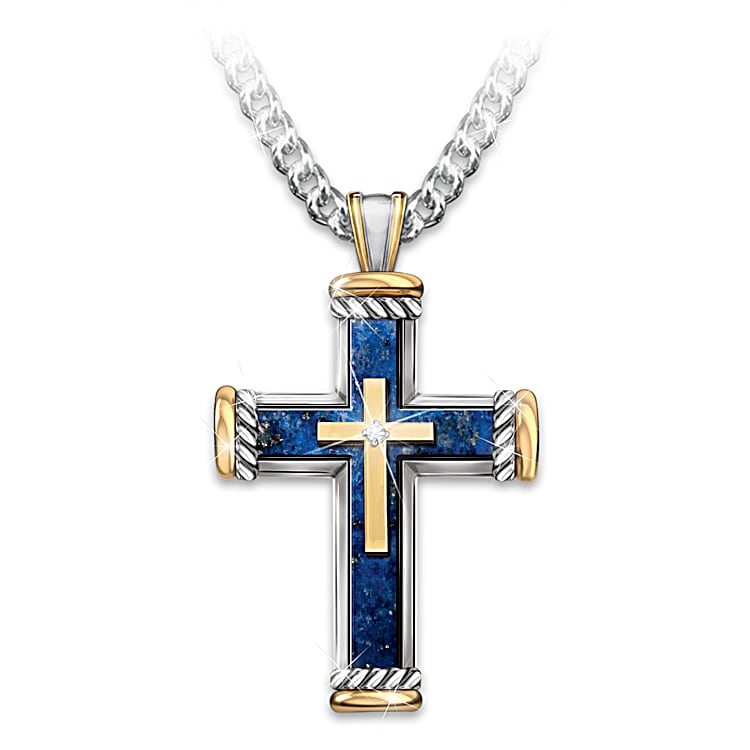Mens gold cross necklaces 24k best sale