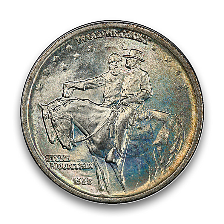 Civil War Stone Mountain Half Dollar Coin Featuring Generals