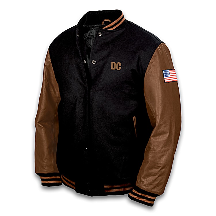 Personalized Mens Black Wool Blend Varsity Jacket Featuring Personalized Mens Black Wool Blend Varsity Jacket Featuring