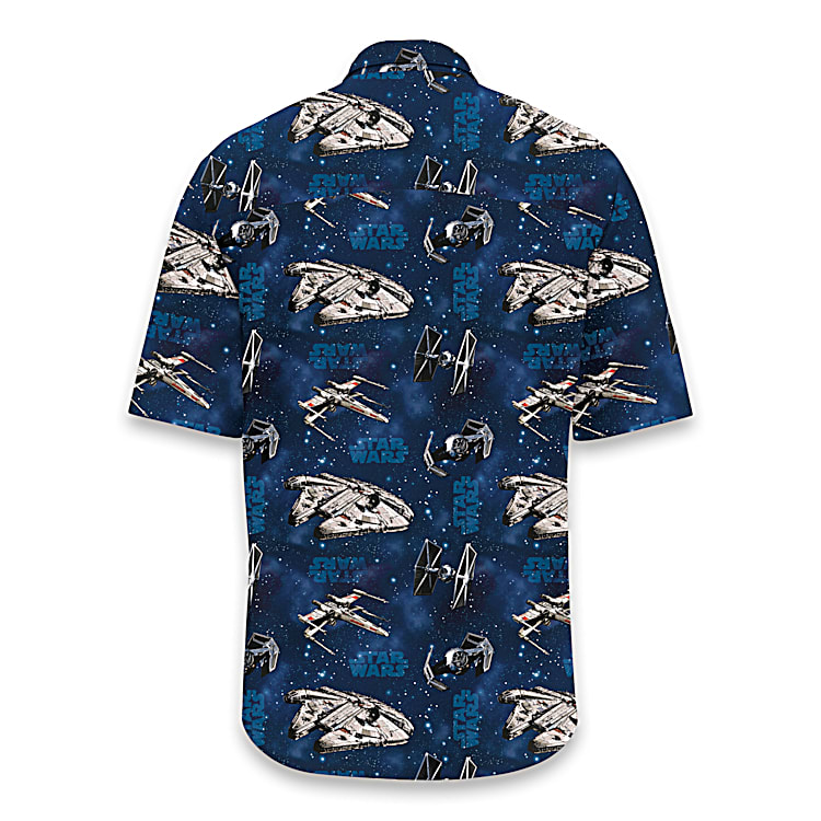 Star Wars Button Up Shirt with An All Over Galaxy Print