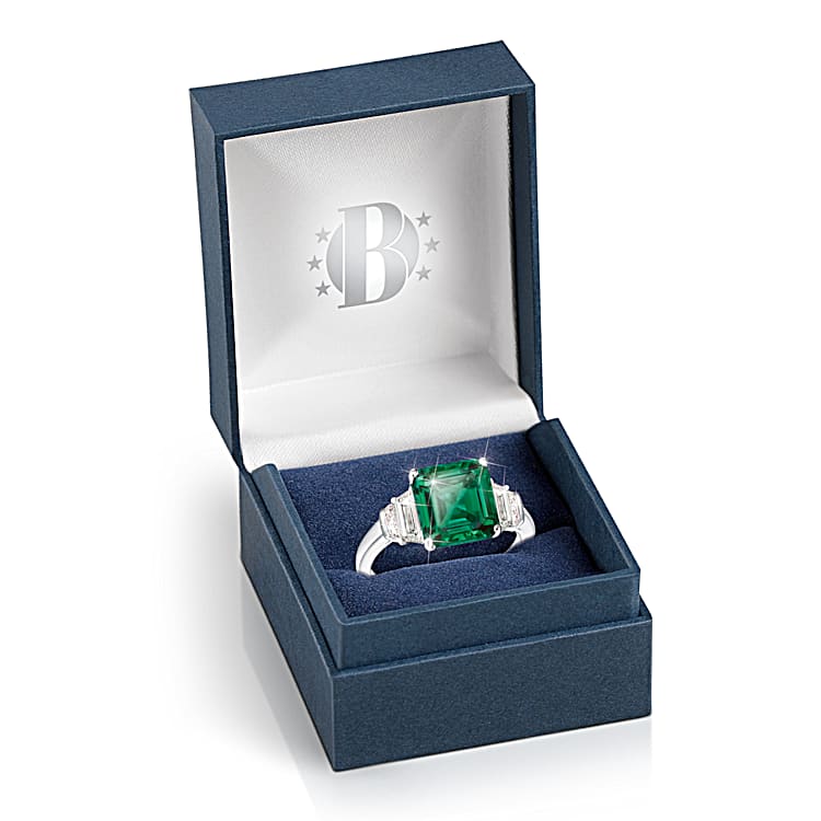 sterling silver エメラルドリング Bold Sterling Silver Octagon Aquamarine CZ Ring – Jean