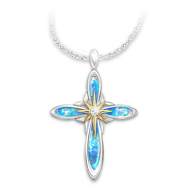 Rainbow cross necklace top