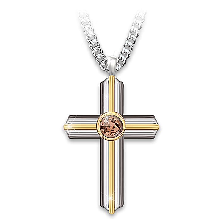 Mens 24k gold cross necklace discount