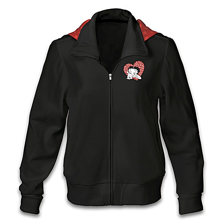 65%OFF【送料無料】 Black And Boop Betty Featuring Jacket Full-Zip Blend Cotton ジャケット・アウター