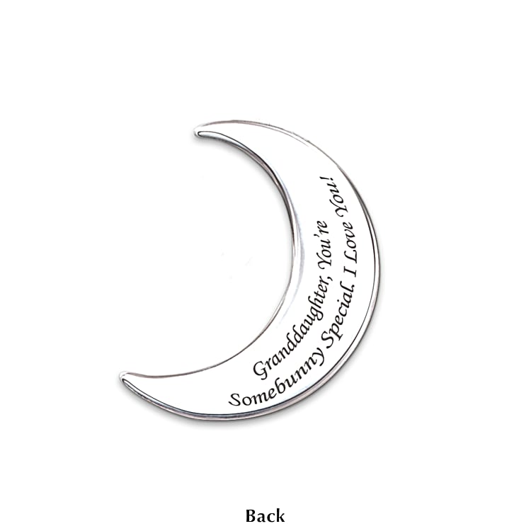Platinum-Plated And 18K Gold-Plated Crescent Moon Pendant Adorned With  Crystals And A Sculpted Bunny