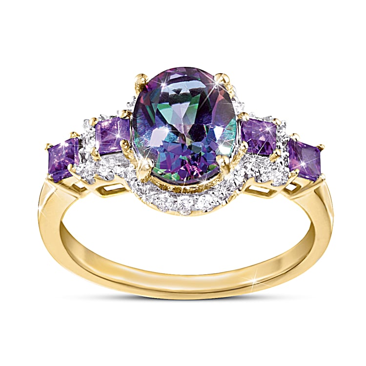 Amethyst and yellow topaz ring hotsell