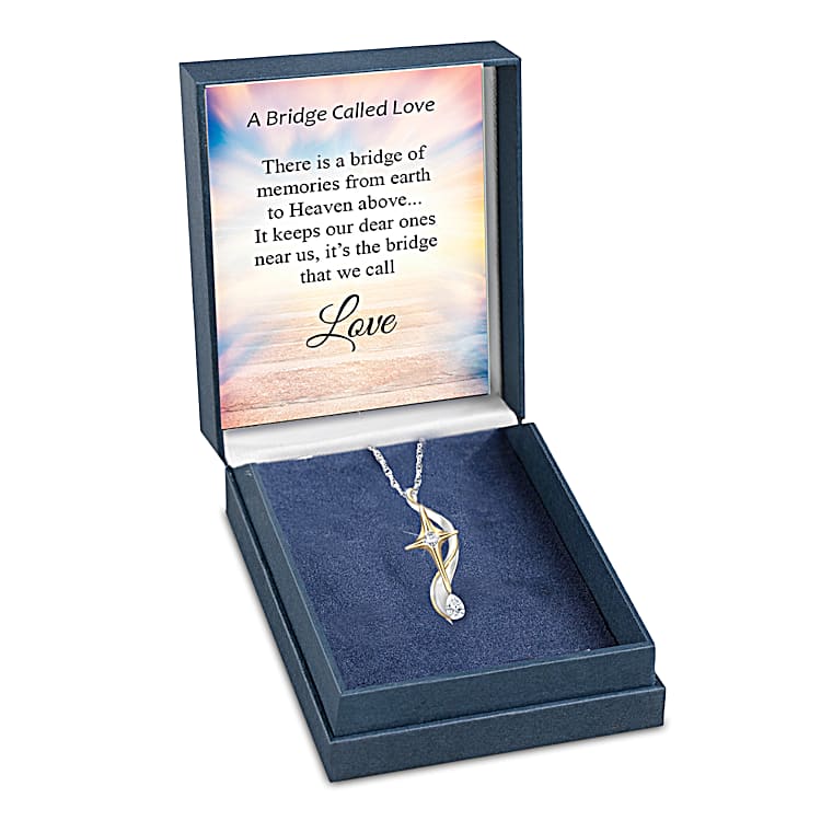Sterling Silver Remembrance Pendant With Pear Cut Topaz