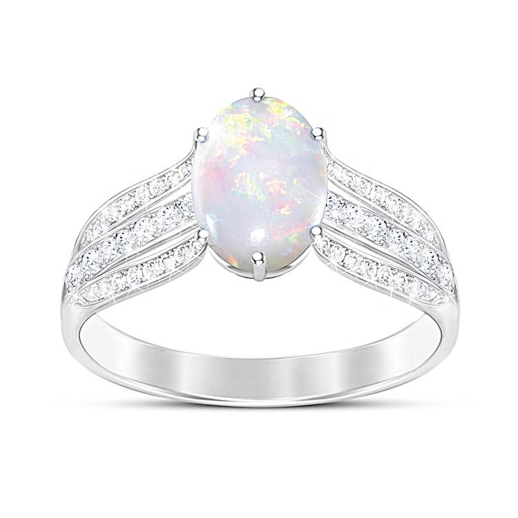 Opal Earrings White Topaz Accents Sterling Silver Opal Earrings White Topaz Accents Sterling Silver
