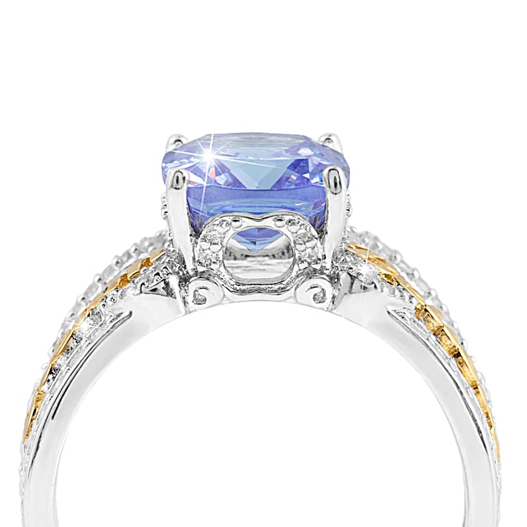Disney Cinderella Rhodium-Plated Ring With A Color-Changing Disney Cinderella Rhodium-Plated Ring With A Color-Changing