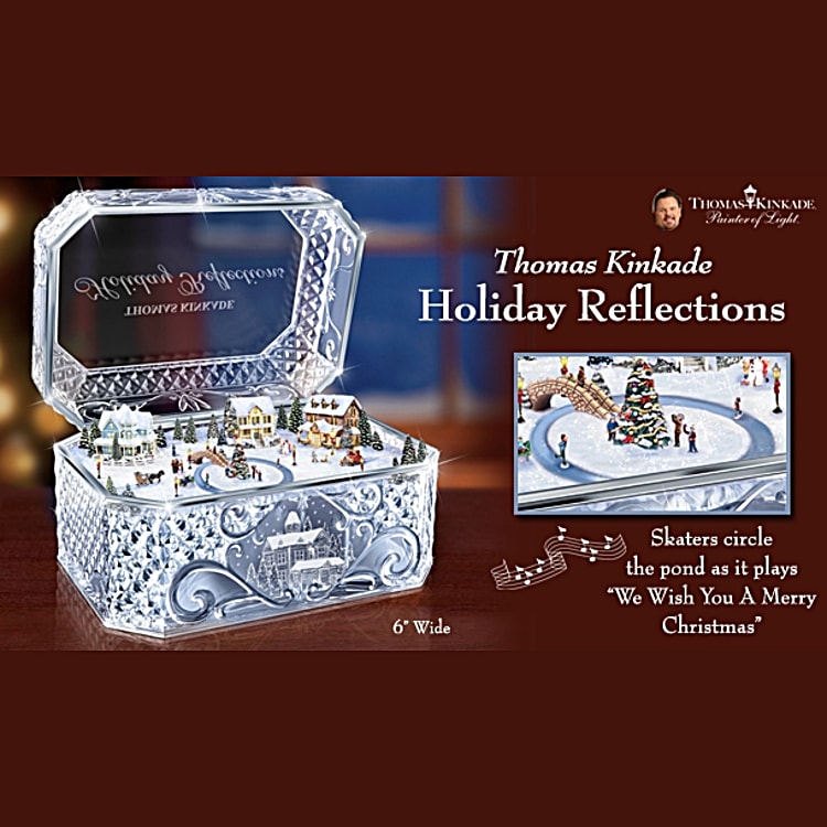 Thomas Kinkade Holiday Reflections Crystal Music Box