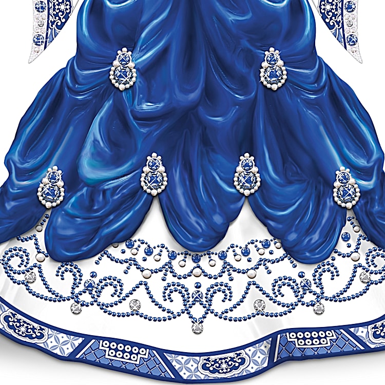 Sparkling Blue Willow China Pattern Lady Figurine Sparkling Blue Willow China Pattern Lady Figurine