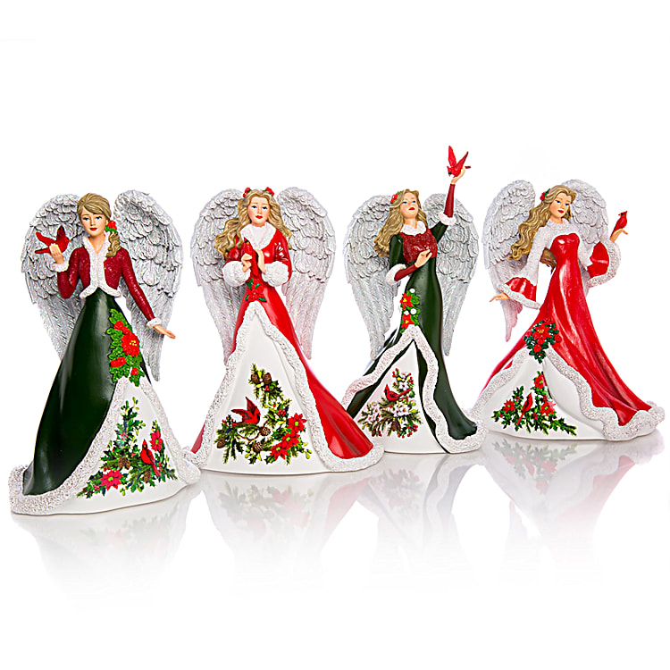 その他 ANGEL CHJMPAGNE Holiday Edition RED Holiday Angel Christmas Tree Topper by Roman