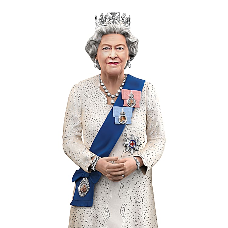 Queen Elizabeth II Limited Edition Hand-Painted Figurine Adorned 