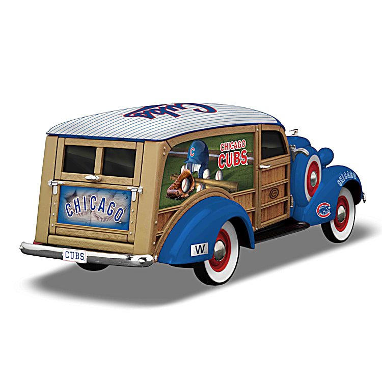 Cruising To Victory Cubs Woody Wagon Sculpture