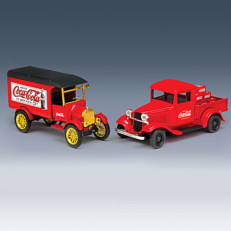 COCA COLA Deliveries Of Refreshment 1 43 Scale Ford Model TT Model A Pickup Diecast Truck Set Featuring Rubber Tires Authentic COKE Graphics