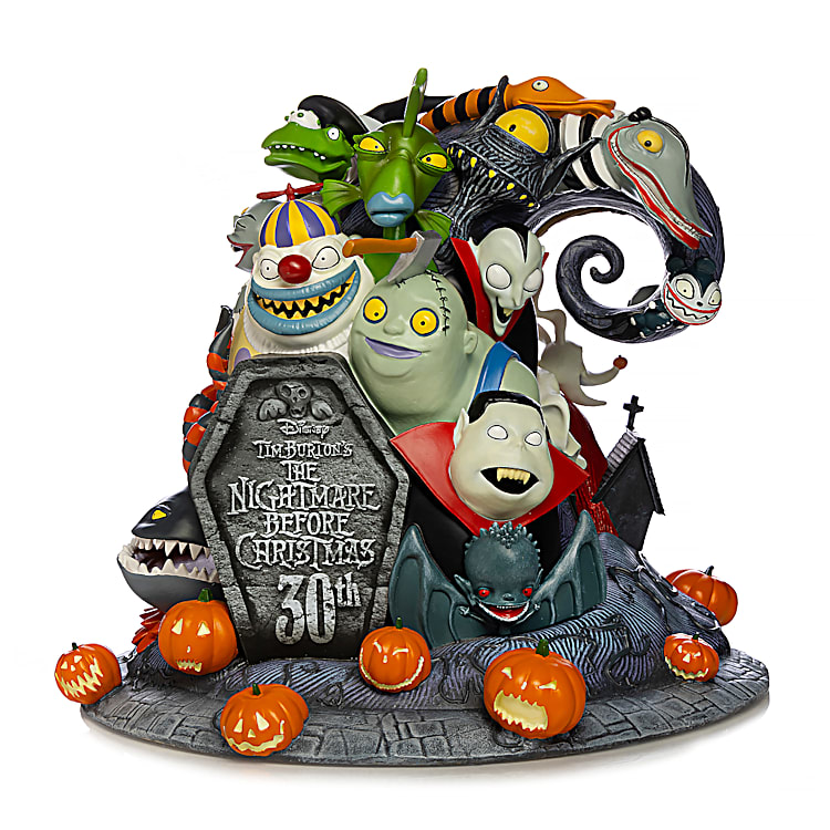 The Bradford Exchange Tim Burton's The Nightmare Before Christmas Moonlight  Table Lamp with Jack, Sally and Zero 