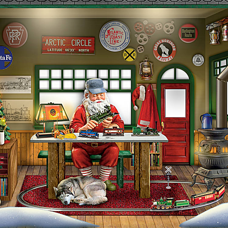 Santas Ultimate Train Workshop Christmas Sculpture