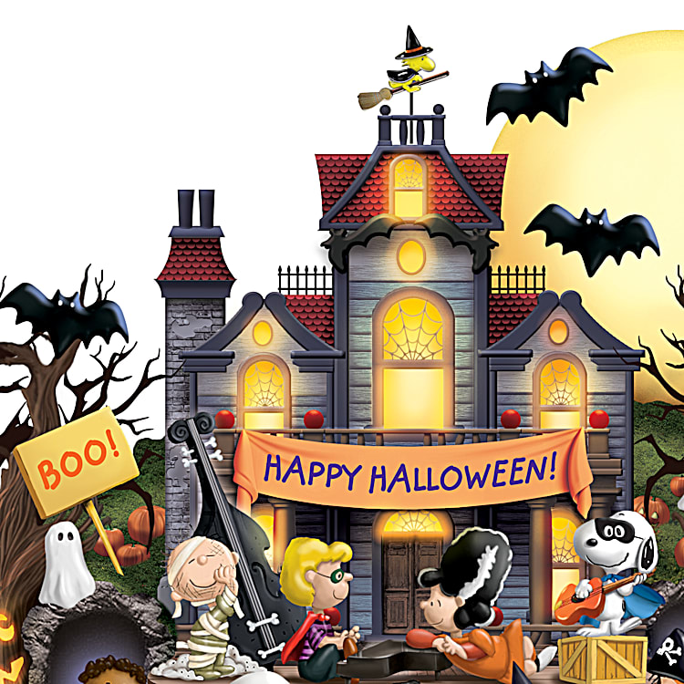 Peanuts Halloween Monster Bash Illuminated Musical Tabletop Sculpture That Rotates With Hand Painted Figures Of All Your Favorite Characters