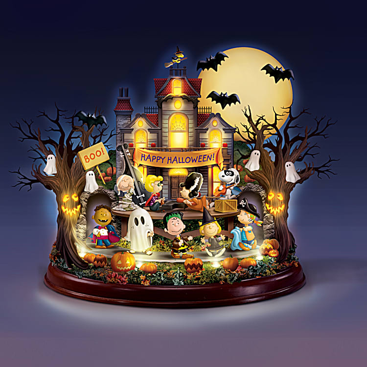 Peanuts Halloween Monster Bash Illuminated Musical Tabletop Sculpture That Rotates With Hand Painted Figures Of All Your Favorite Characters