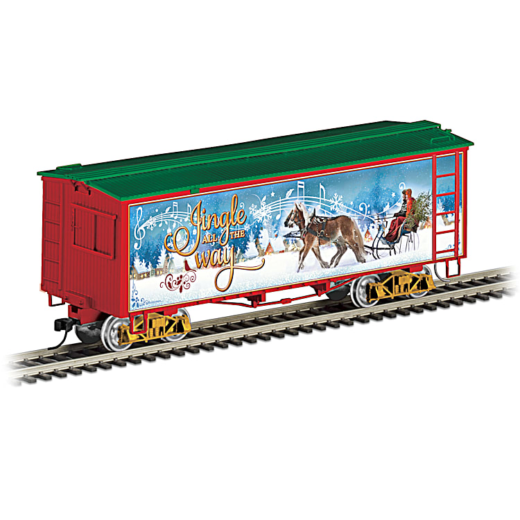 Musical HO Scale Train Box Car That Plays Christmas Carols And Adorned With Colorful Holiday Imagery