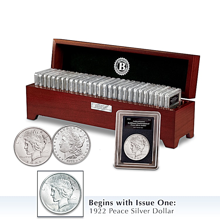 Uncirculated Morgan And Peace Silver Dollar Coin Collection