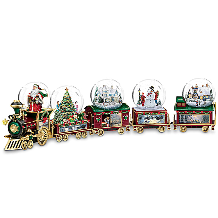 Holiday Express: Musical Water Snow Globe with Children Riding a Train