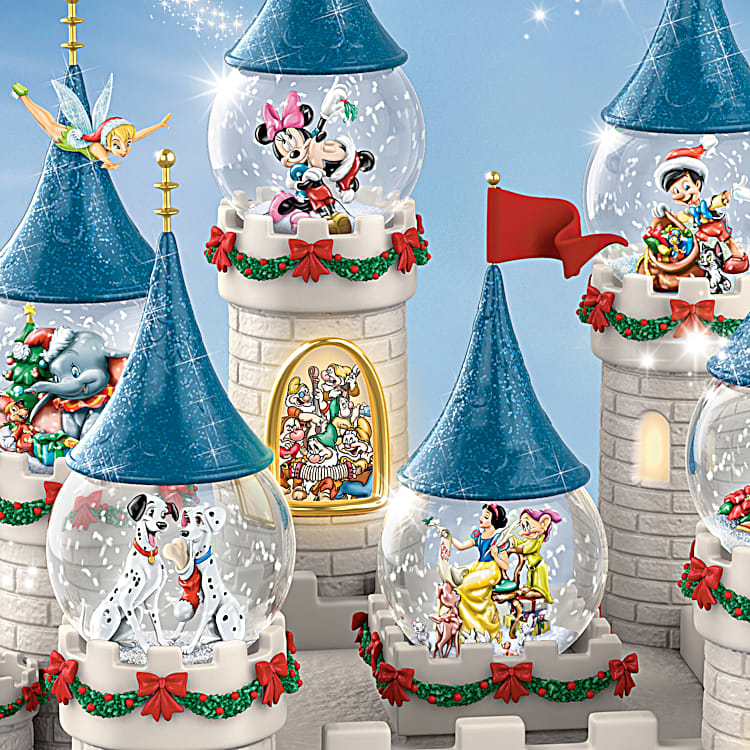 Disney Mickey Mouse Christmas Snowglobe Glitter Gift Bags/ Set Of