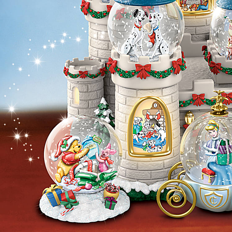 Disney Mickey Mouse Christmas Snowglobe Glitter Gift Bags/ Set Of