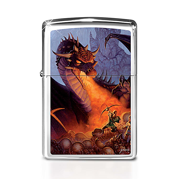 Amazon.com: Zippo Fire Breathing Dragon Emblem Brushed