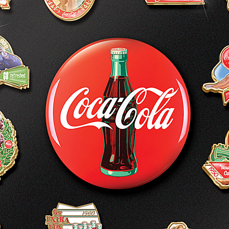 The Ultimate COCA-COLA Pin Collection With Tabletop Case