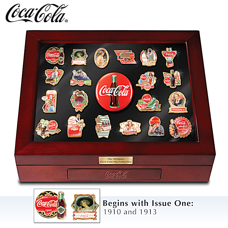 The Ultimate COCA-COLA Pin Collection With Tabletop Case