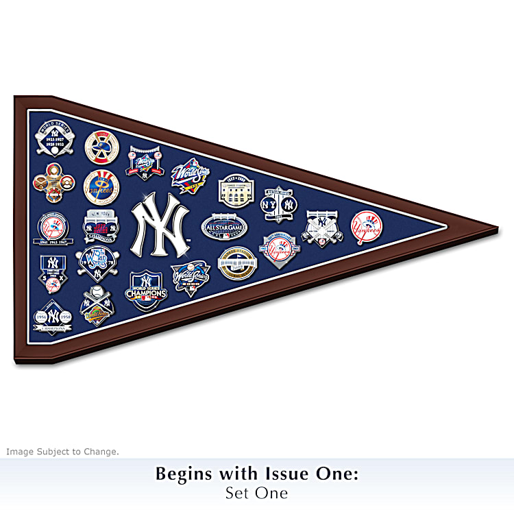 New York Yankees MLB Pin Collection With Custom-Crafted Pennant Display Case