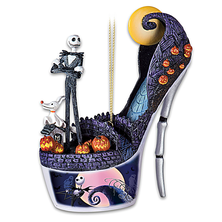 Disney Tim Burtons The Nightmare Before Christmas Delightfully Frightful  Handcrafted Shoe Ornament Collection