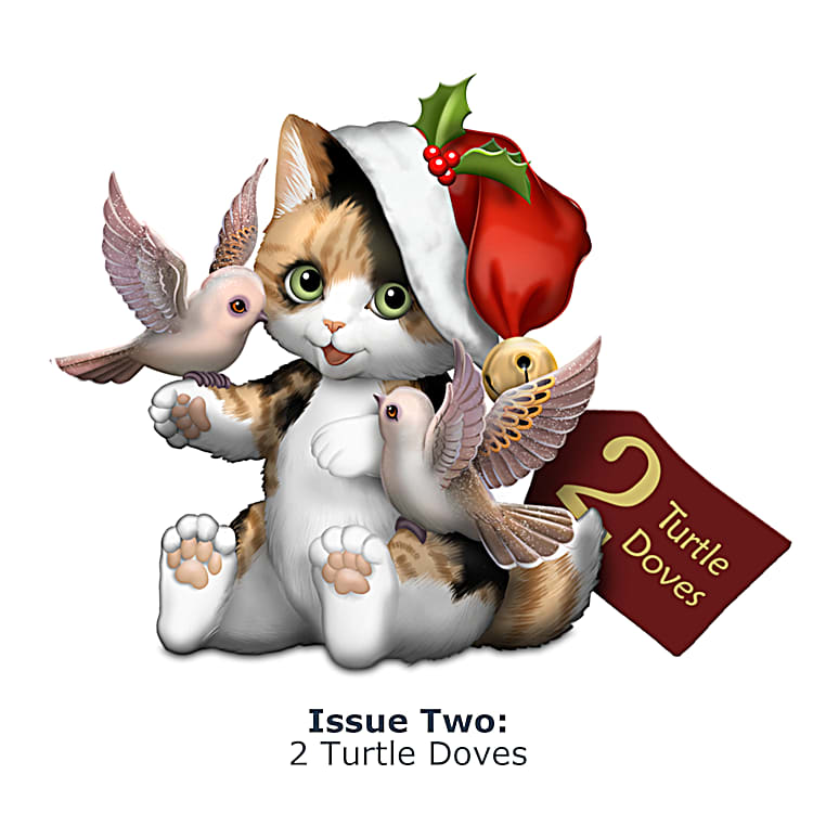 Kayomi Harais 12 Days Of Christ meows Hand Painted Cat Figurine Collection Inspired By The Twelve Days Of Christmas With Christmas Tree Display