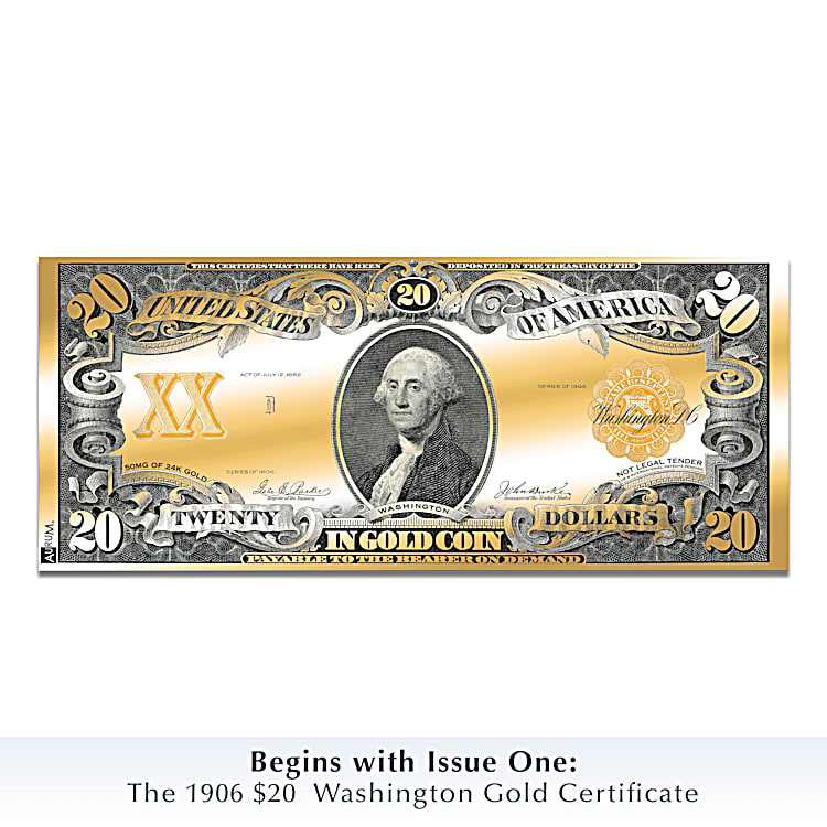 Complete U.S. Presidents 24K Gold Non-Legal Tender Banknote