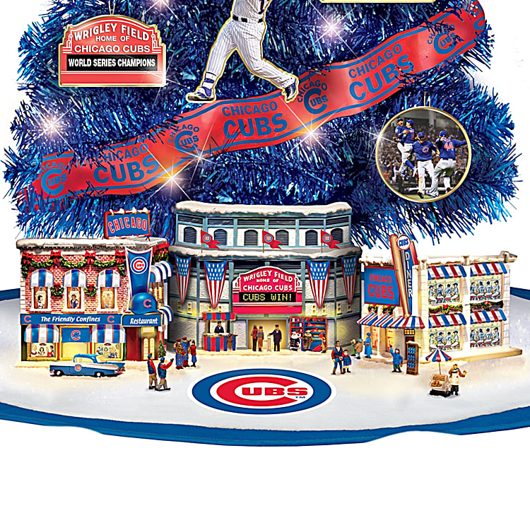 Chicago Cubs Christmas Tree Shirt, MLB Merry And Bright Christmas