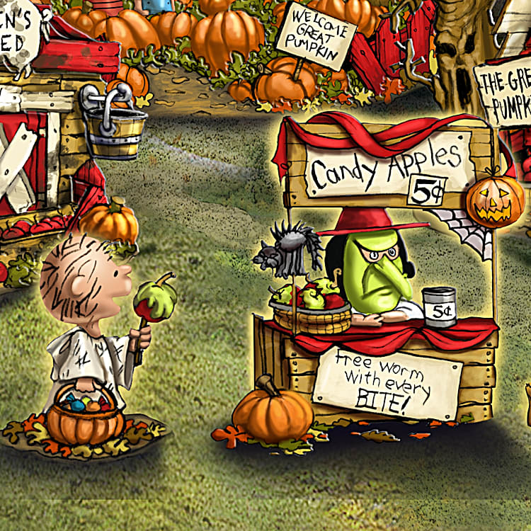 The PEANUTS Trick Or Treat Illuminated Halloween Village