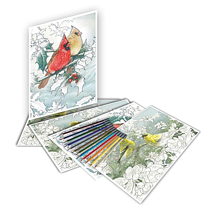 Artistic Escapes Songbird Coloring Kit Collection With 12 Art
