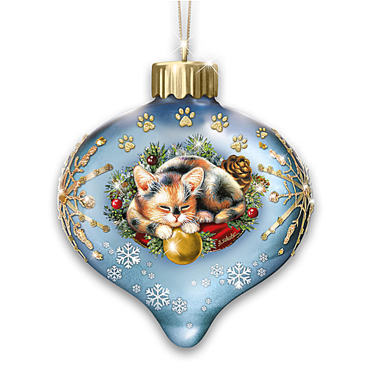 Kitten Capers Illuminated Glass Ornament Collection
