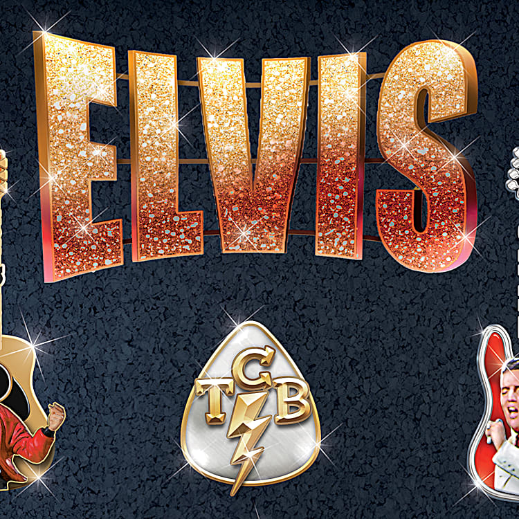 Elvis Presley Legacy Pin Collection With Display Case