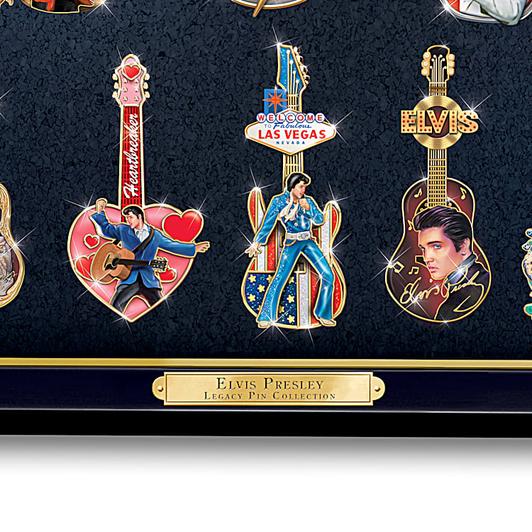 Elvis Presley Legacy Pin Collection With Display Case